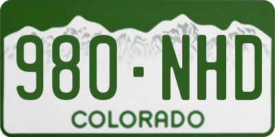 CO license plate 980NHD