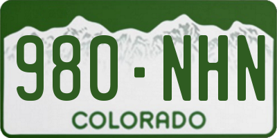 CO license plate 980NHN