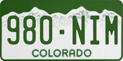 CO license plate 980NIM