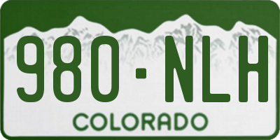 CO license plate 980NLH