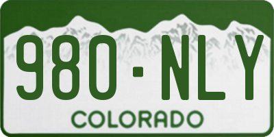 CO license plate 980NLY
