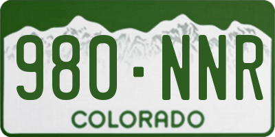 CO license plate 980NNR