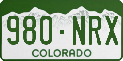 CO license plate 980NRX