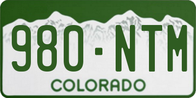 CO license plate 980NTM