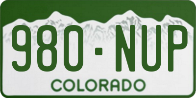 CO license plate 980NUP