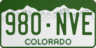 CO license plate 980NVE