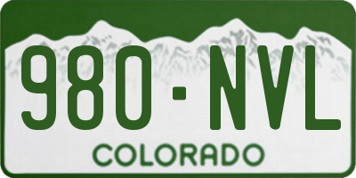 CO license plate 980NVL