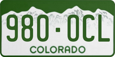 CO license plate 980OCL