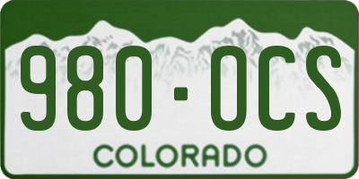 CO license plate 980OCS