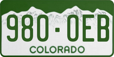 CO license plate 980OEB