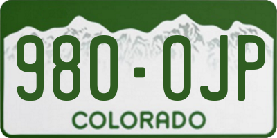 CO license plate 980OJP