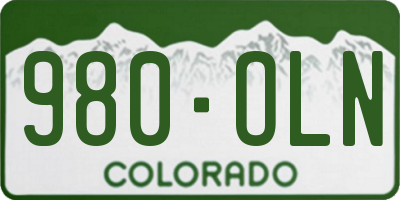 CO license plate 980OLN