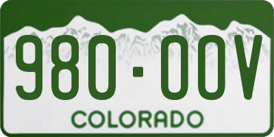 CO license plate 980OOV