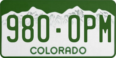 CO license plate 980OPM