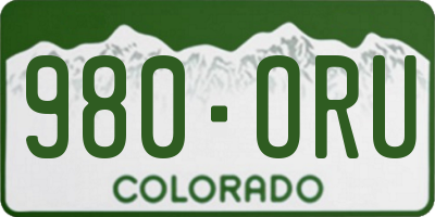 CO license plate 980ORU