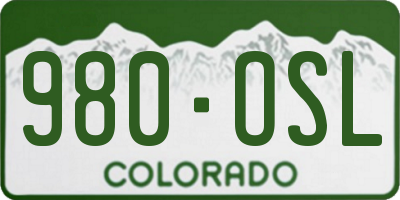 CO license plate 980OSL