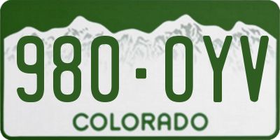CO license plate 980OYV