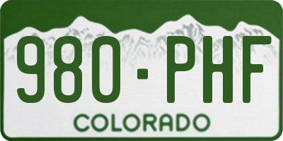 CO license plate 980PHF