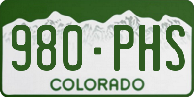 CO license plate 980PHS