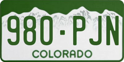 CO license plate 980PJN
