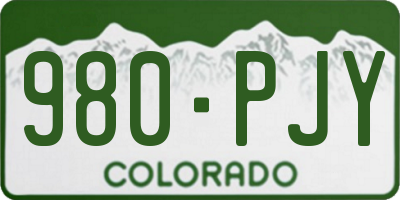 CO license plate 980PJY