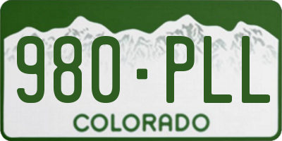 CO license plate 980PLL