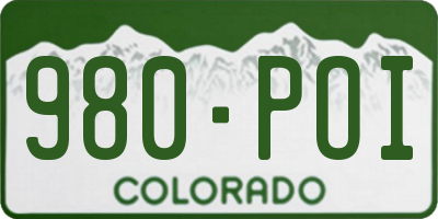 CO license plate 980POI