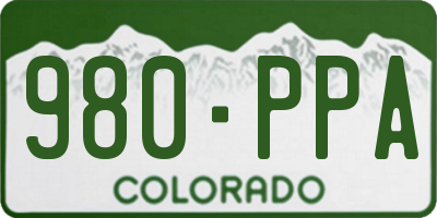 CO license plate 980PPA