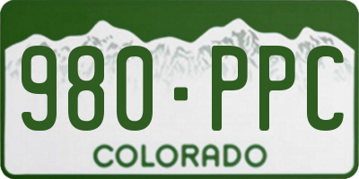 CO license plate 980PPC