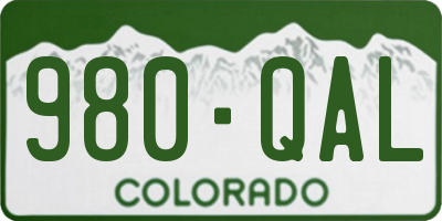 CO license plate 980QAL