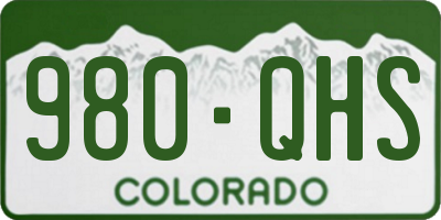 CO license plate 980QHS