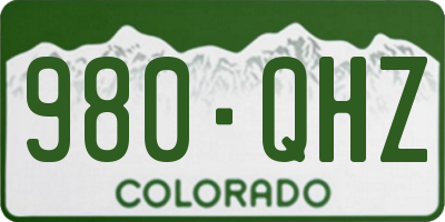 CO license plate 980QHZ
