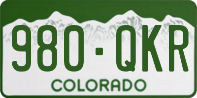 CO license plate 980QKR