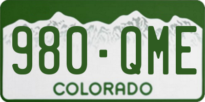 CO license plate 980QME