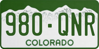 CO license plate 980QNR