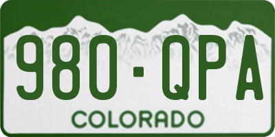 CO license plate 980QPA