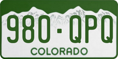 CO license plate 980QPQ