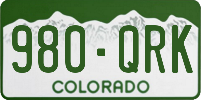 CO license plate 980QRK