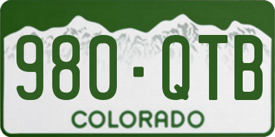 CO license plate 980QTB