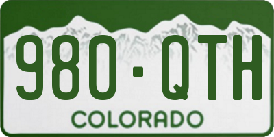CO license plate 980QTH