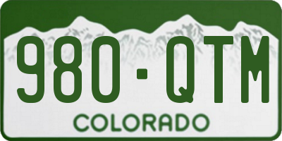 CO license plate 980QTM