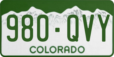 CO license plate 980QVY