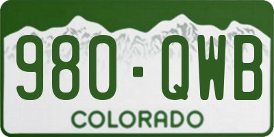 CO license plate 980QWB