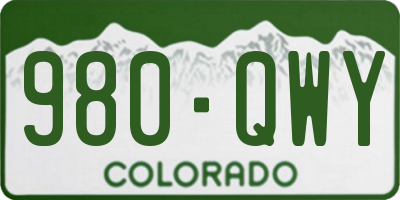 CO license plate 980QWY