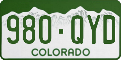 CO license plate 980QYD