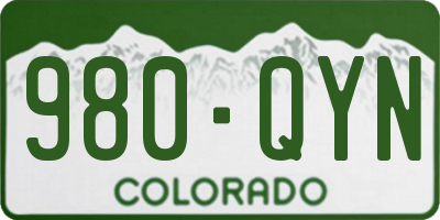 CO license plate 980QYN