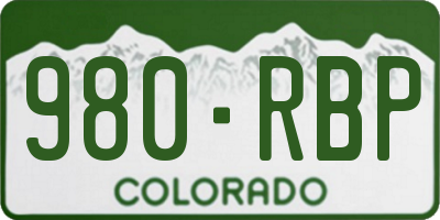 CO license plate 980RBP