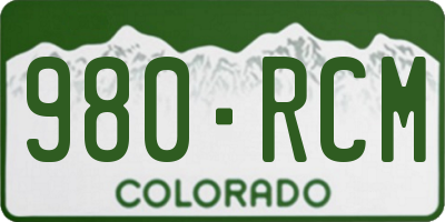 CO license plate 980RCM