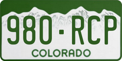 CO license plate 980RCP