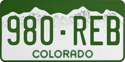 CO license plate 980REB